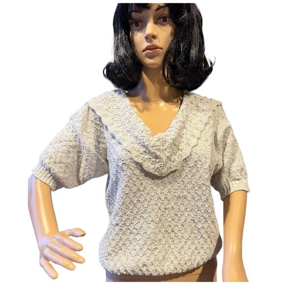American Vintage Centennial Knits Ltd textured sweater large collar size medium - Picture 1 of 16